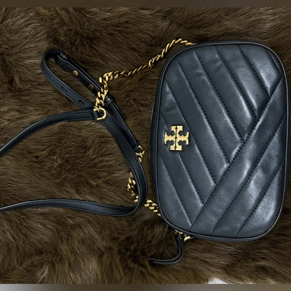 tory burch Black Quilted Crossbody Bag